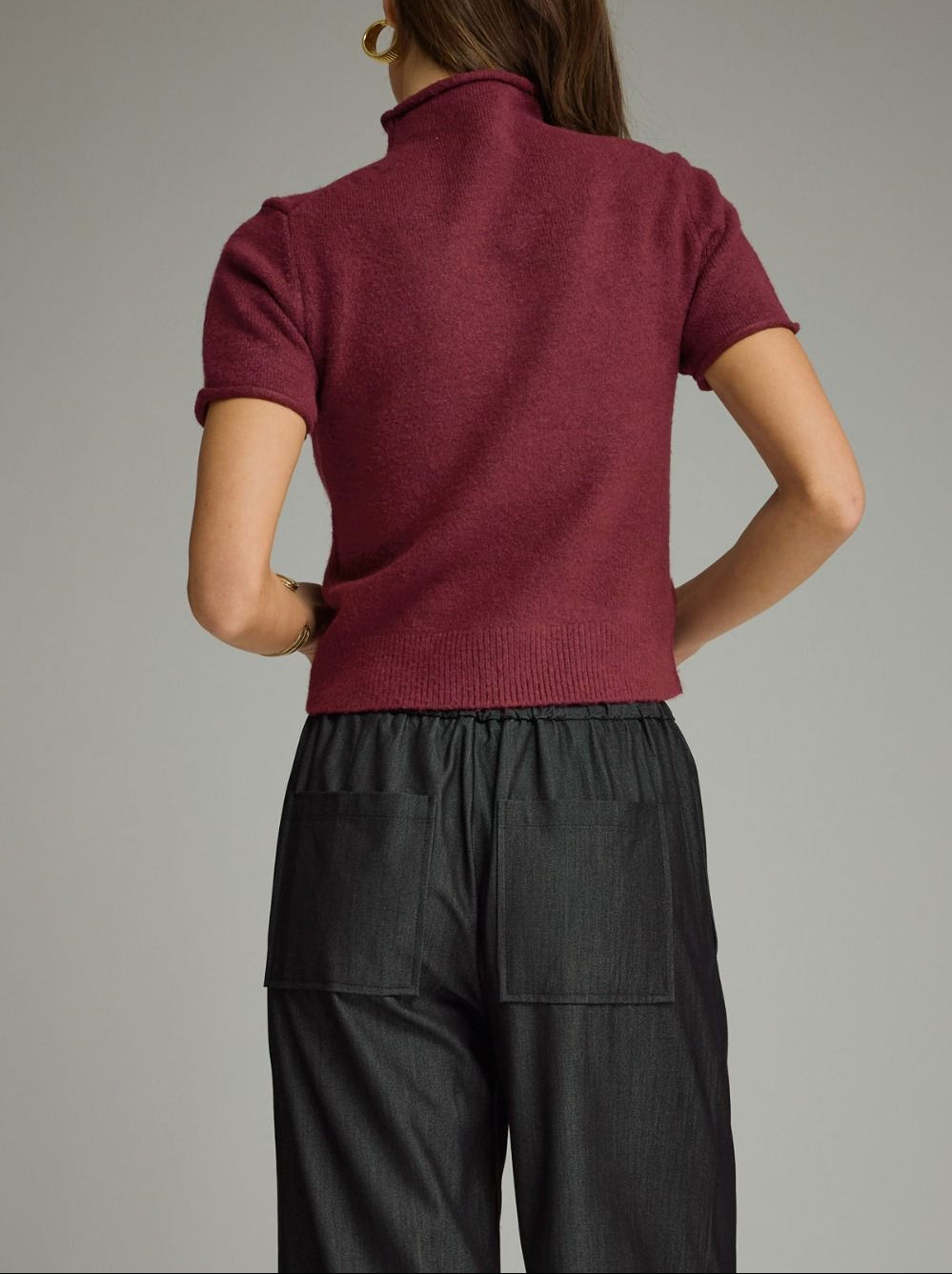 The Aspen Mock Neck Sweater Merlot