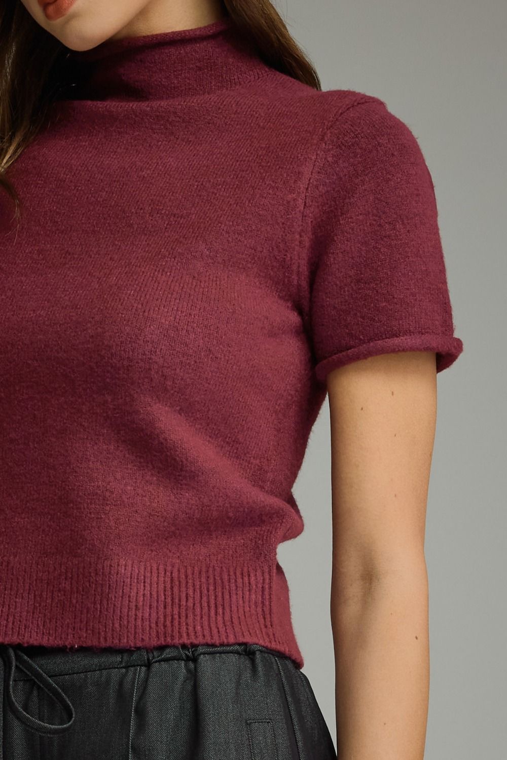 The Aspen Mock Neck Sweater Merlot