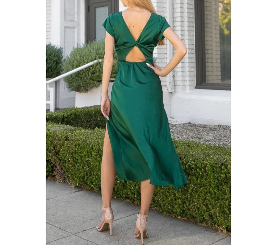 Cara Satin Midi Dress