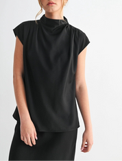 Midnight Elegance Satin Blouse