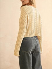 Breezy Days Cable Knit Cardigan