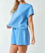 Luxe Ribbed Classic Set Blue