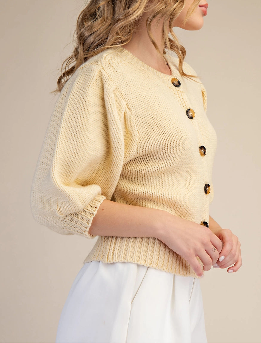 Sweet Bloom Sweater Top Yellow