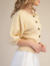 Sweet Bloom Sweater Top Yellow