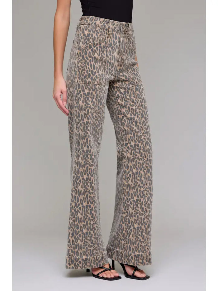Charli Cheetah Flare Jean