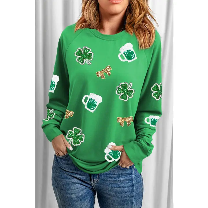 St Patrick Sequin Patch Sweatshirt