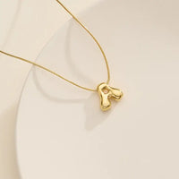 Bella 18K Gold Dipped Bubble Initial Necklace