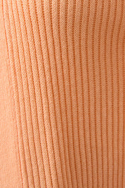 Peach Ribbed One-Button Knit Cardigan