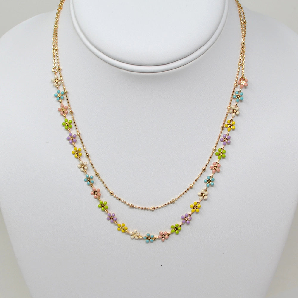 Freya Flower Necklace Multi