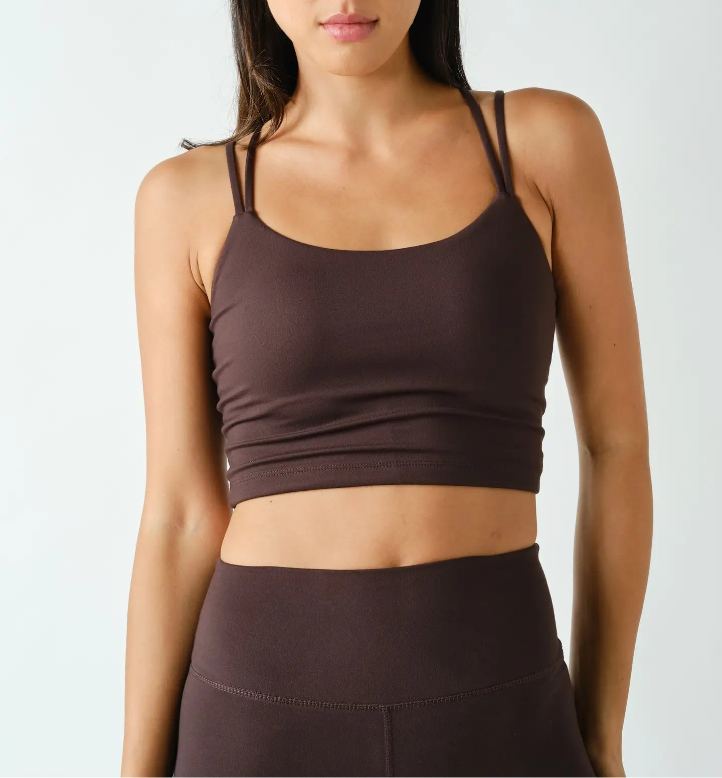 Venice Criss Cross Sports Bra Coffee Bean