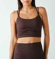 Venice Criss Cross Sports Bra Coffee Bean