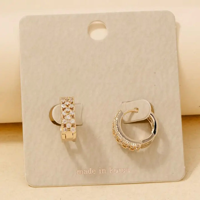 Riley Rhinestone Hoop Earrings