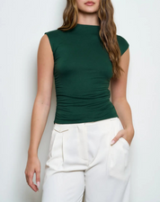 The Elle Ruched Top Hunter Green