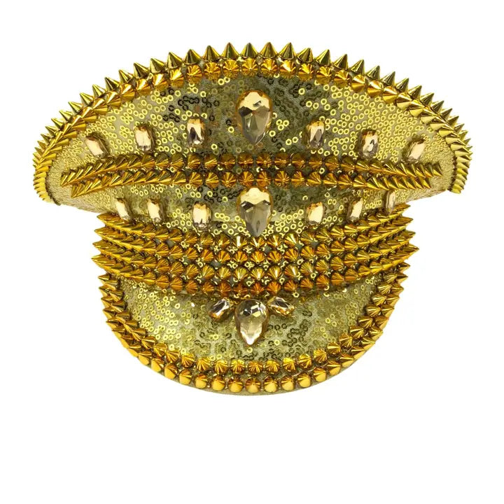 Gold Studded Mardi Captain Hat