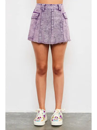 Purple Denim Skort