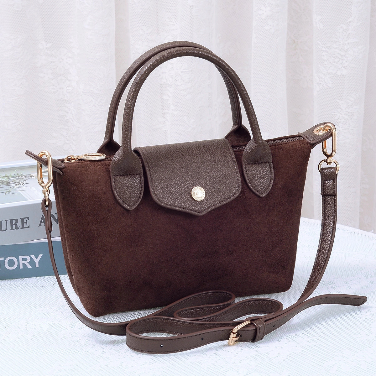 Britney Suede Crossbody Bag