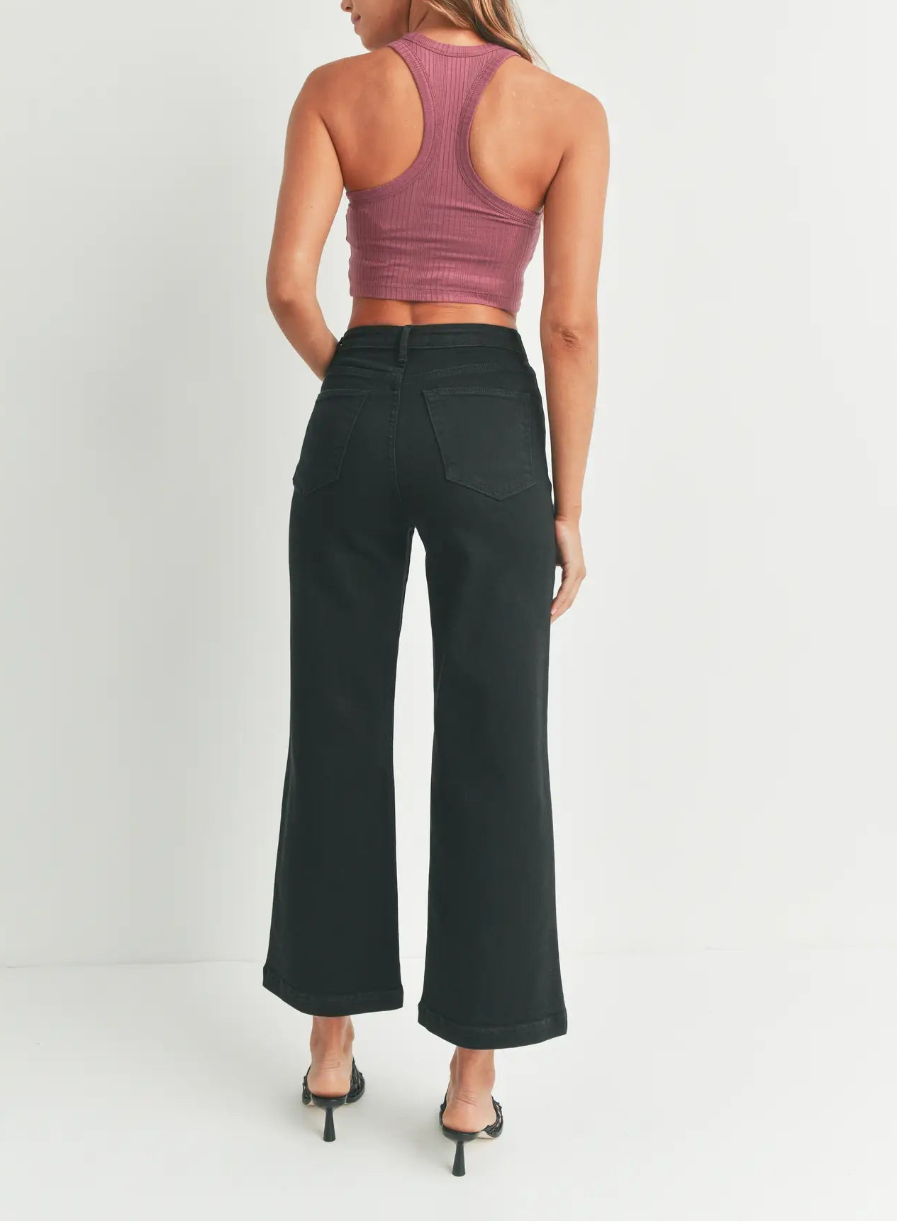 Meredith Wide Leg Black Jeans