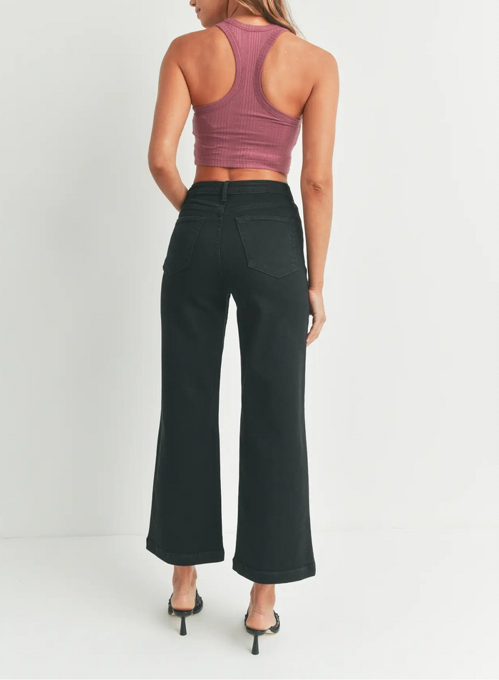 Meredith Wide Leg Black Jeans