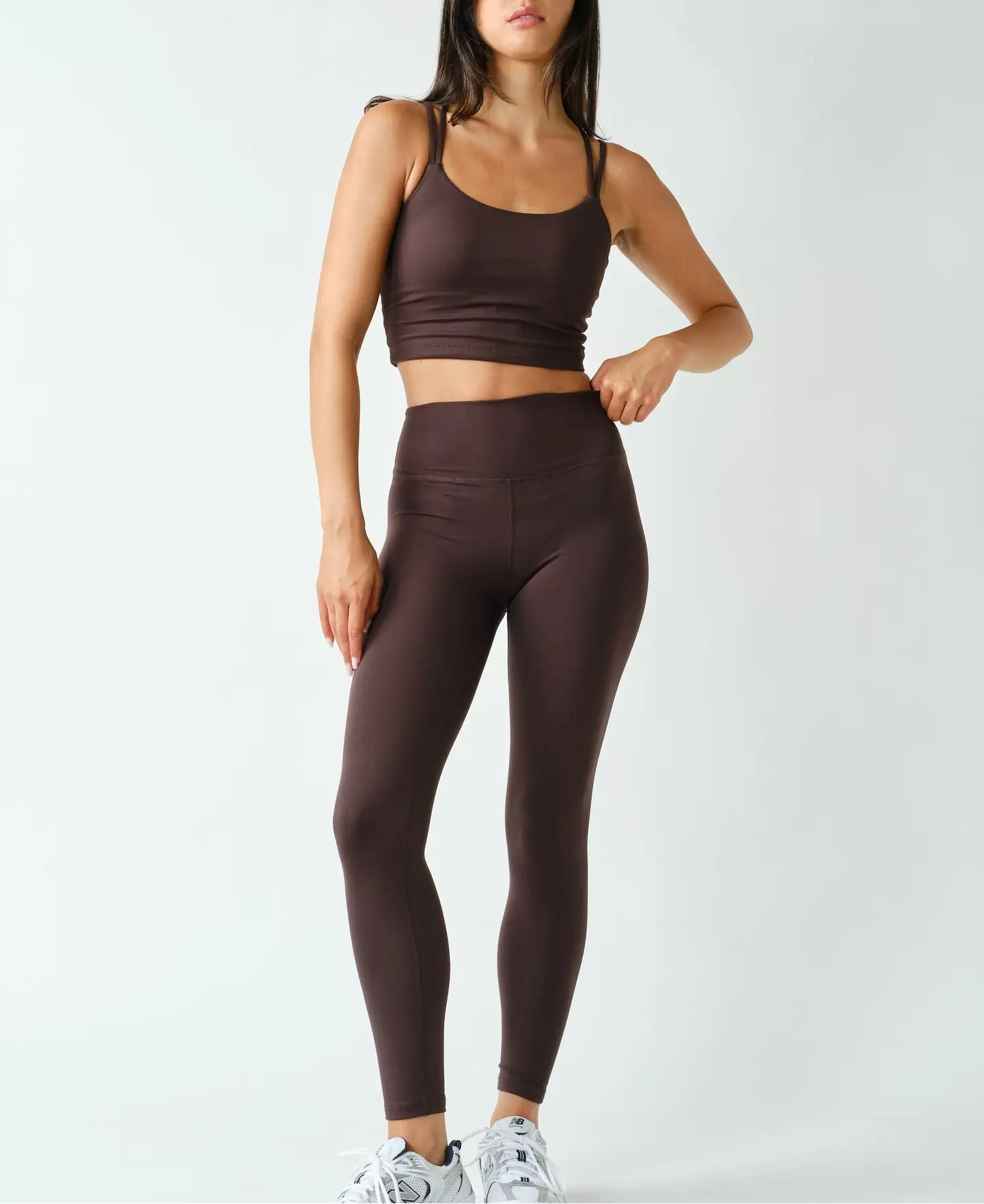 Venice Criss Cross Sports Bra Coffee Bean