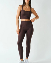 Venice Criss Cross Sports Bra Coffee Bean