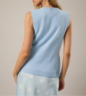 The Ivy Knit Vest Blue
