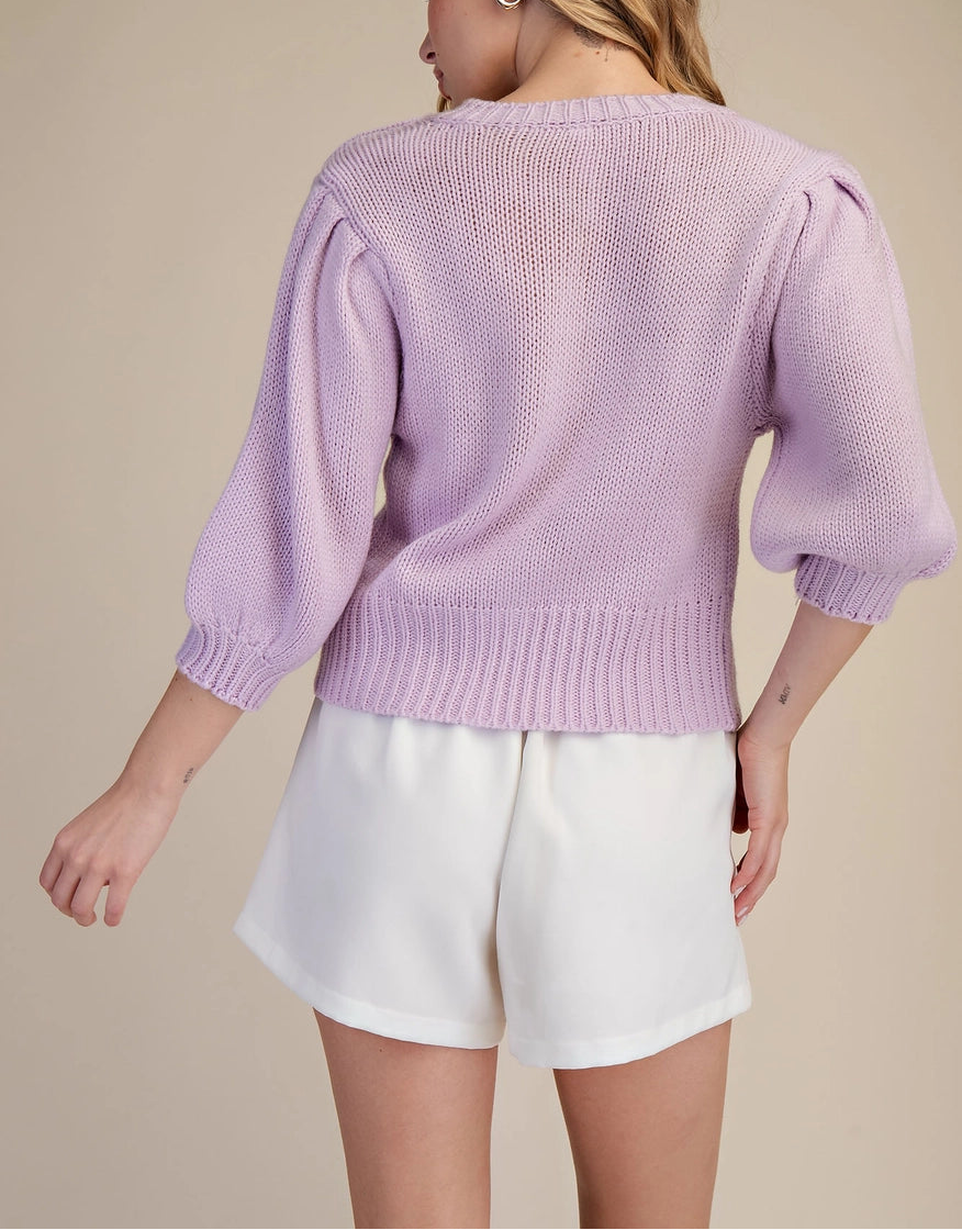 Sweet Bloom Sweater Top Lavender
