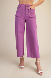 Colette Scallop Pocket Wide-Leg Pant
