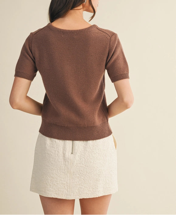 Wren Mocha Sweater Top