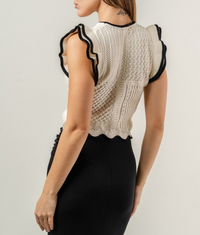 Fallon Flutter Sleeve Crop Top