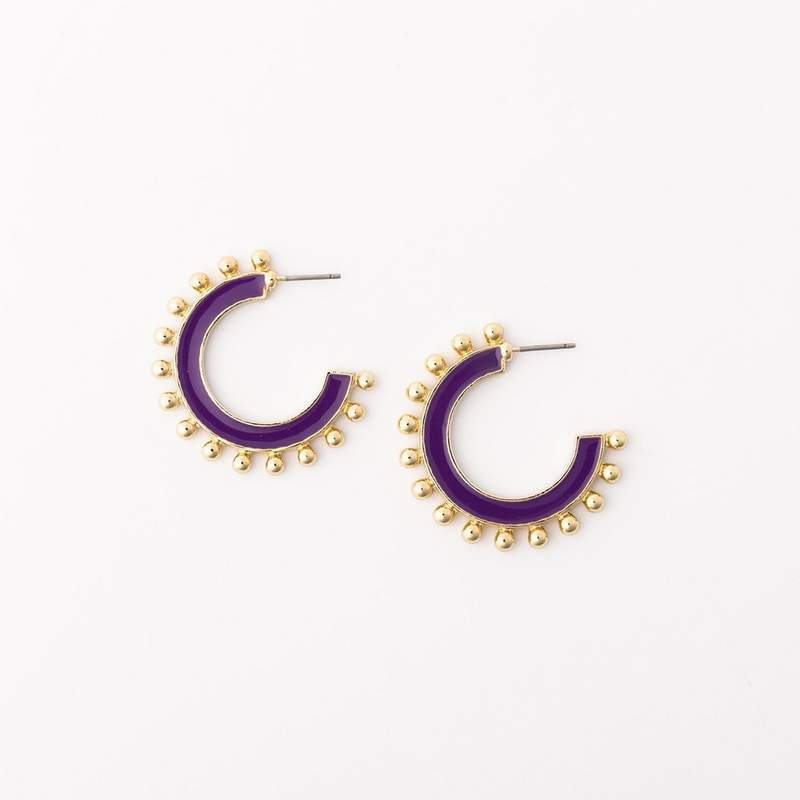 Hadley Purple & Gold Earrings