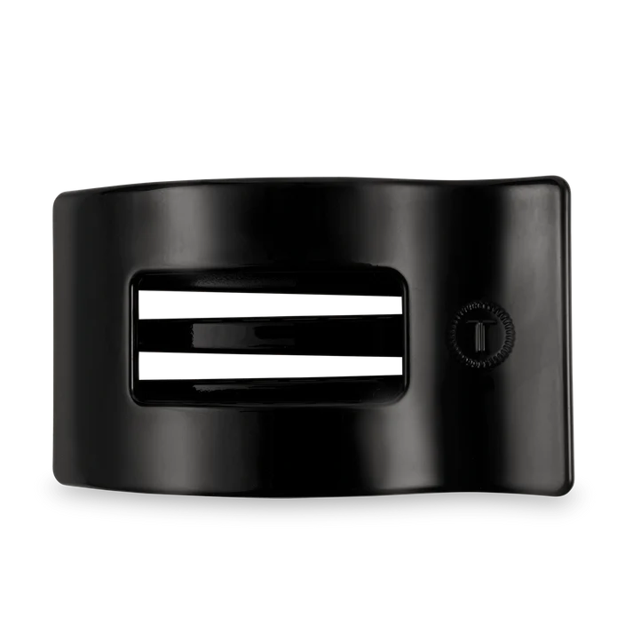 Jet Black Large Flat Rectangle Hair Clip
