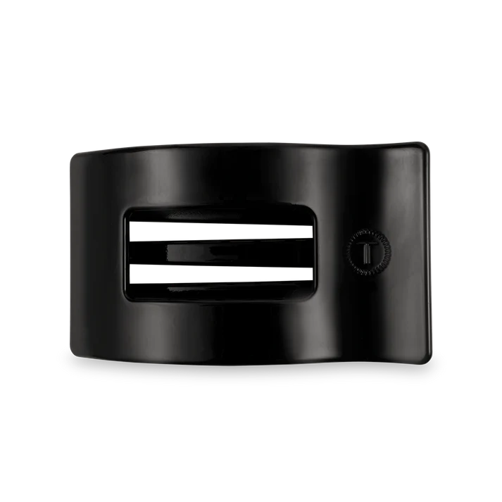Jet Black Medium Flat Rectangle Hair Clip