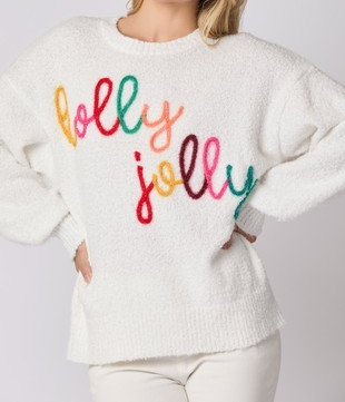 Holly Jolly Embroidered Sweater