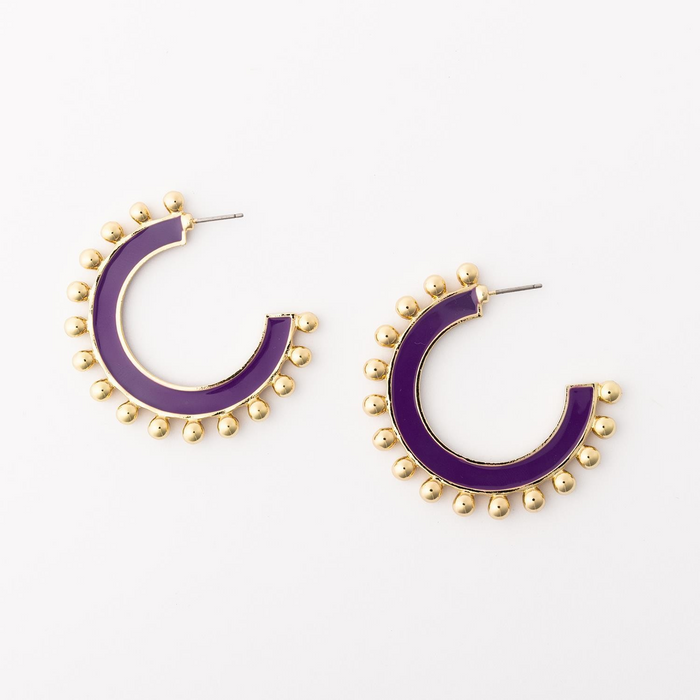 Hadley Purple & Gold Earrings