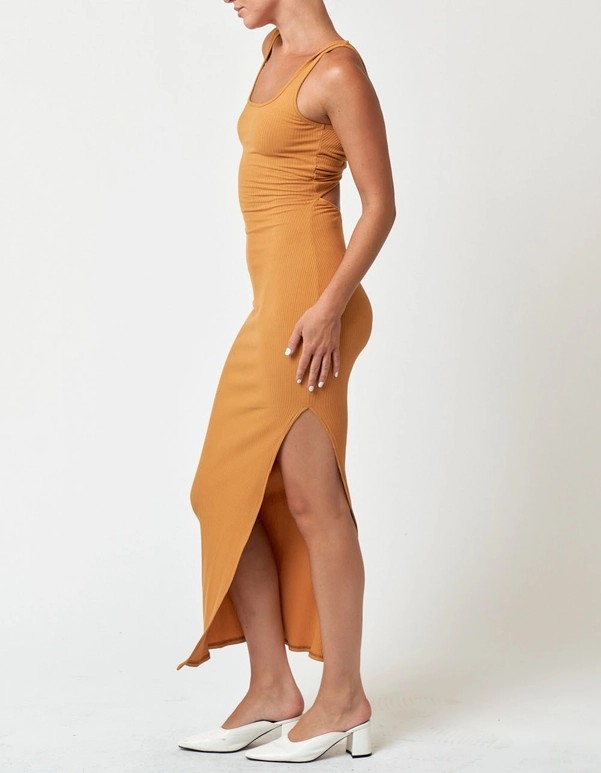 Ribbed Twist Back Maxi Dress