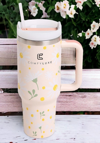 White Daisy 40oz Tumbler