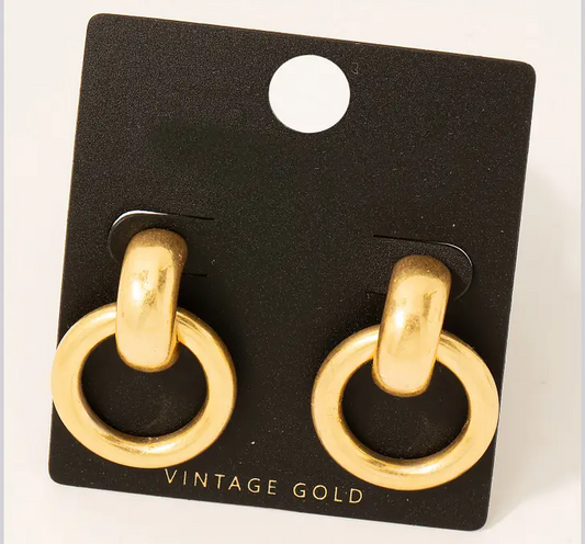 Vintage Gold Door Knocker Earring