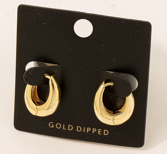 Gold Dipped Hinge Hoop Earring
