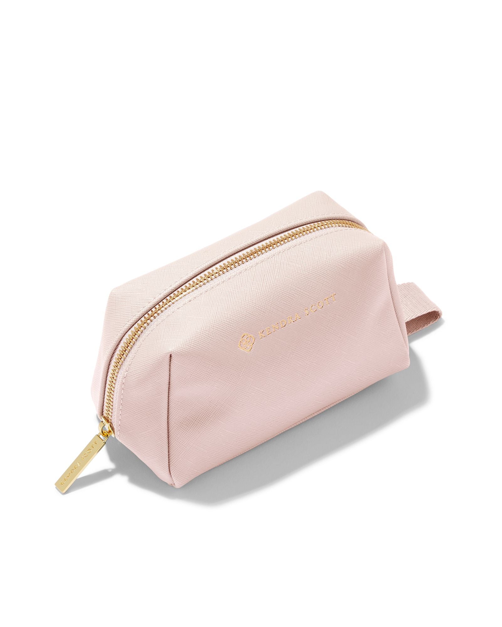 SMALL COSMETIC ZIP CASE GOLD LIGHT PINK