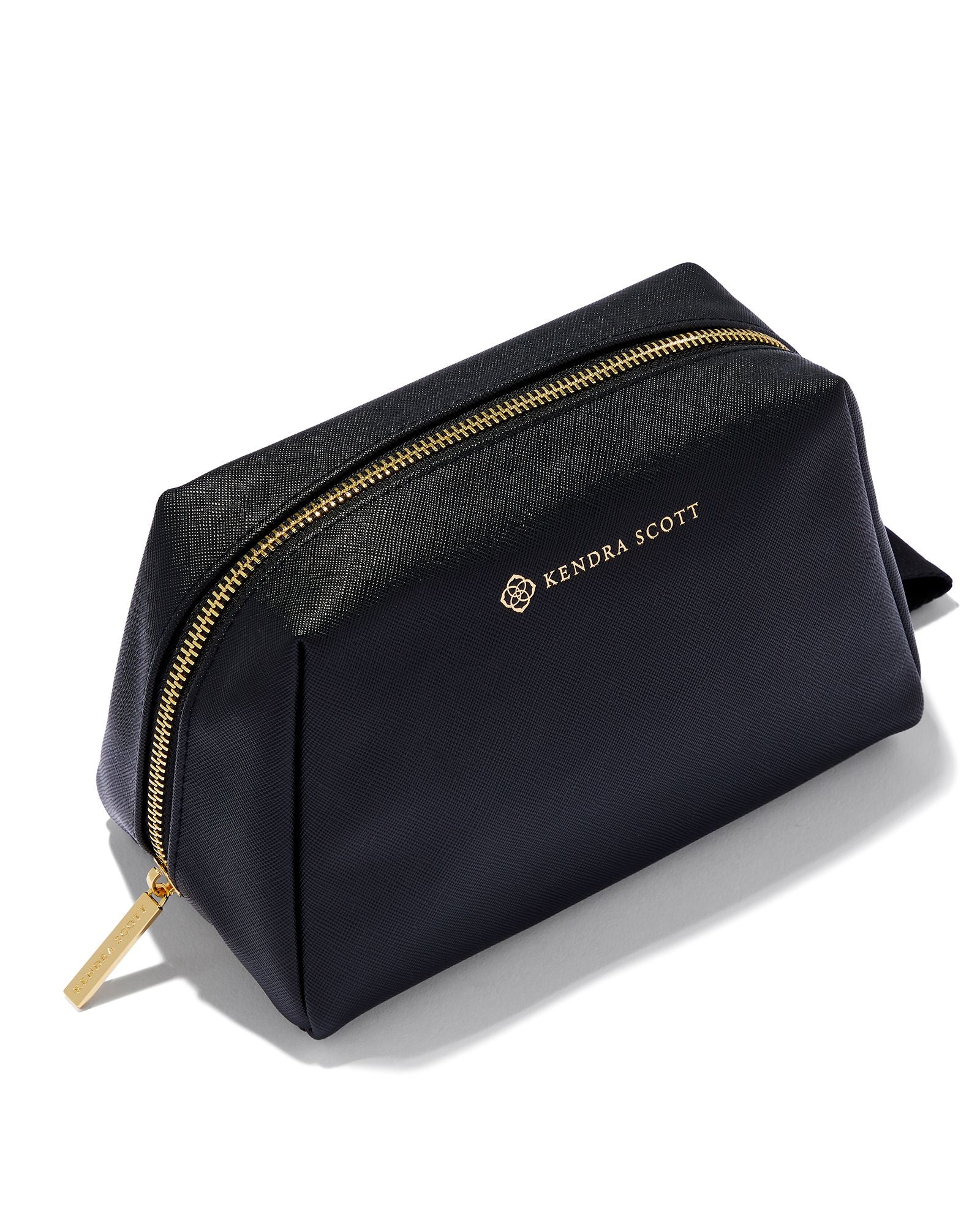 LARGE COSMETIC ZIP CASE GOLD BLACK