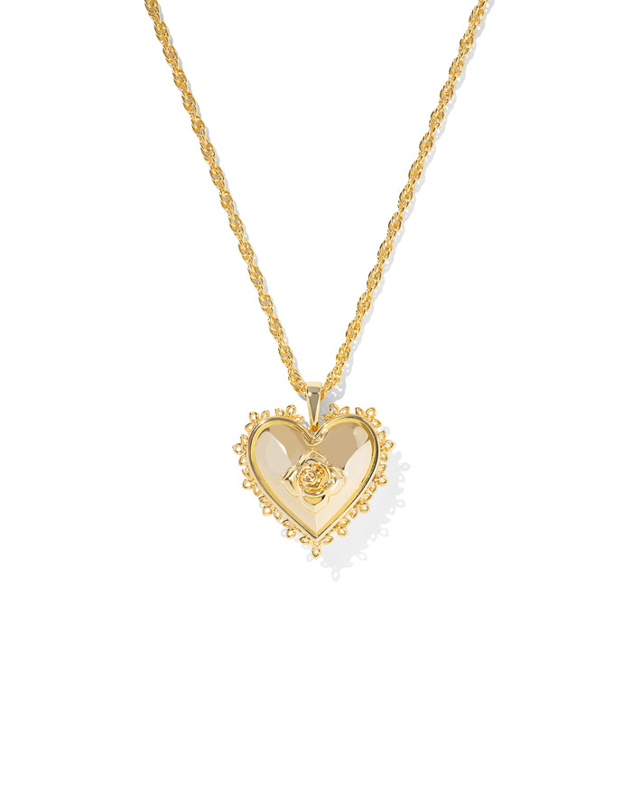 MALLORY ROSE LOCKET SHORT PENDANT NECKLACE GOLD