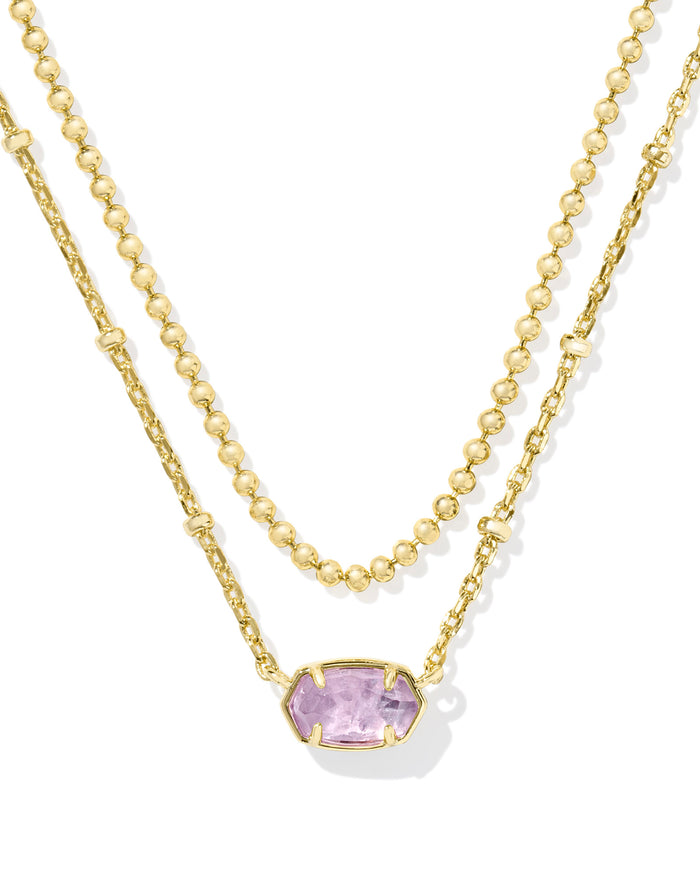 EMILIE MULTI STRAND NECKLACE GOLD PURPLE AMETHYST
