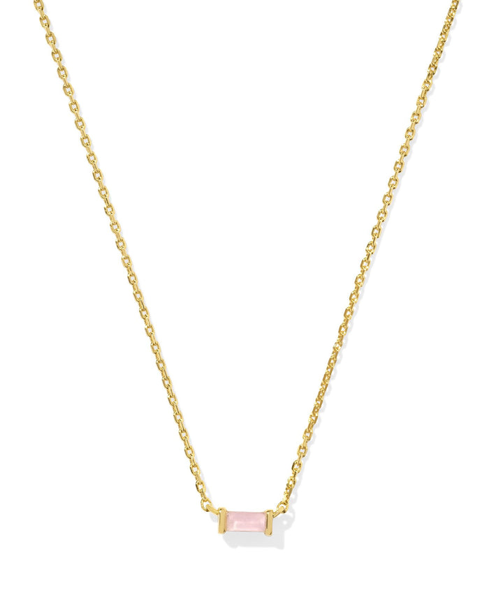 JULIETTE PENDANT NECKLACE GOLD ROSE QUARTZ