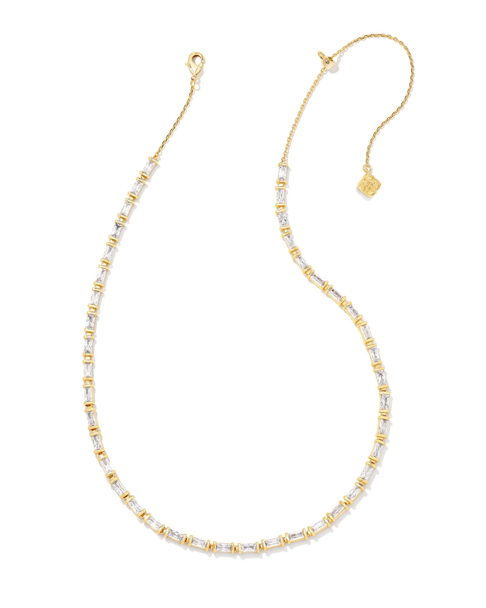 JULIETTE STRAND NECKLACE GOLD WHITE CRYSTAL