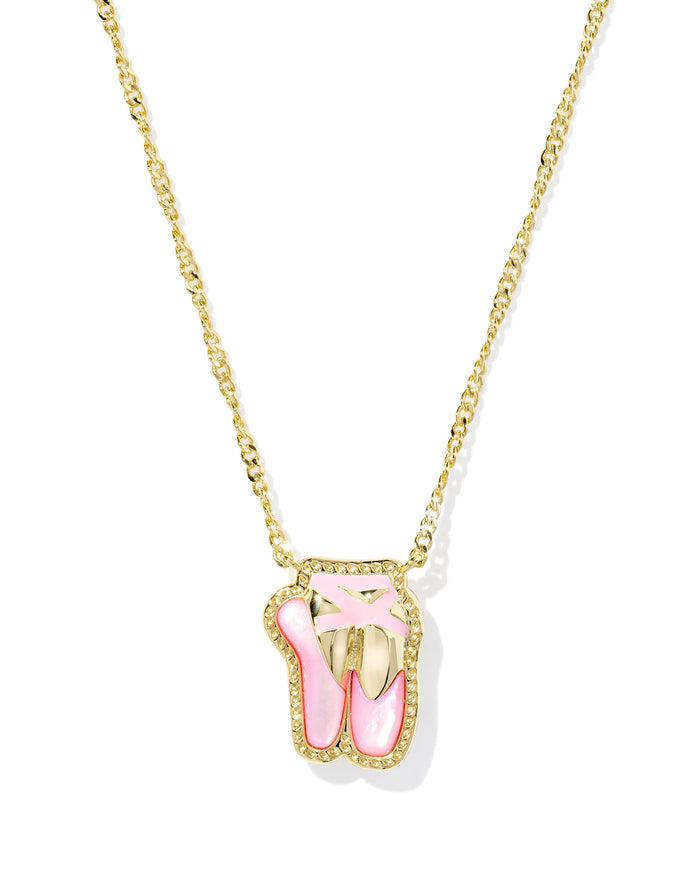 BALLET SHORT PENDANT NECKLACE GOLD BLUSH MOTHER OF PEARL