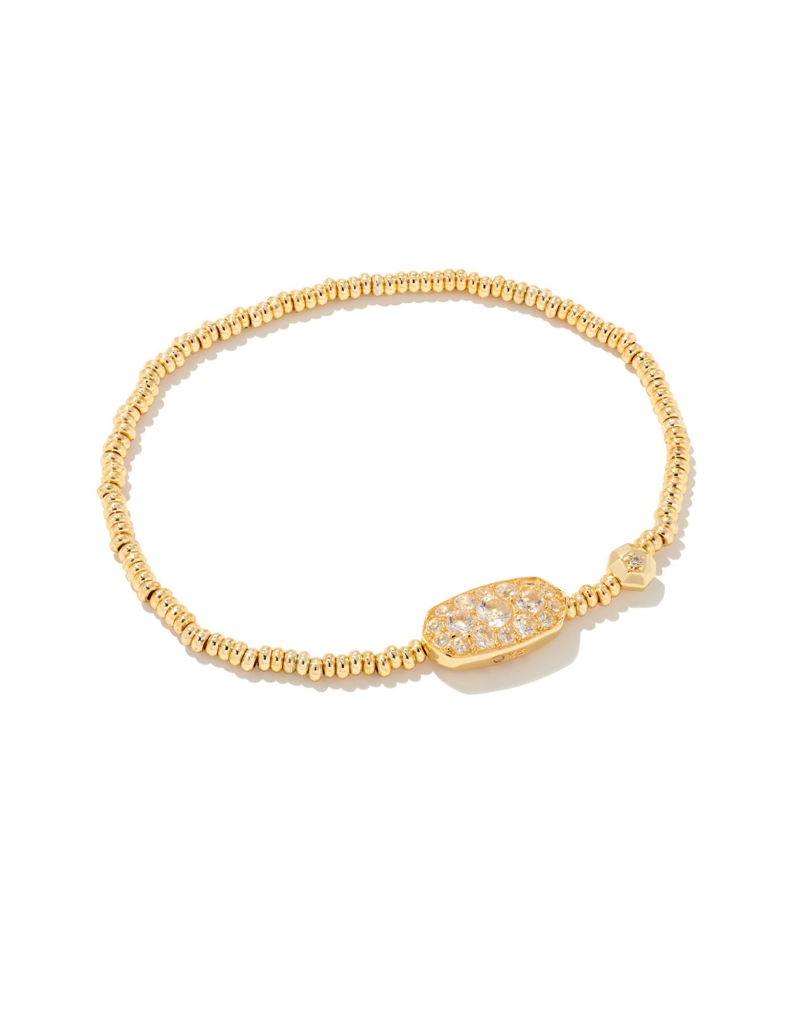GRAYSON CRYSTAL STRETCH BRACELET GOLD WHITE CRYSTAL