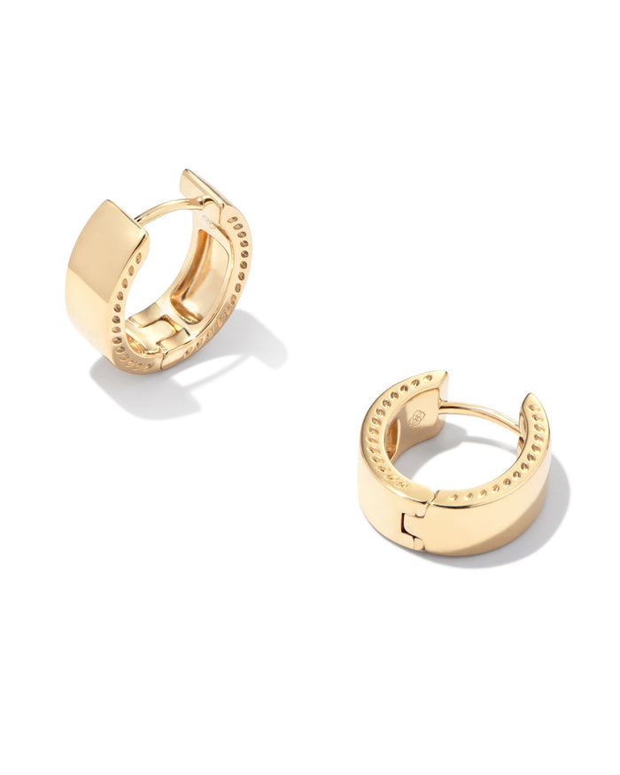 FLAT SMALL HOOP EARRINGS 18K GOLD VERMEIL