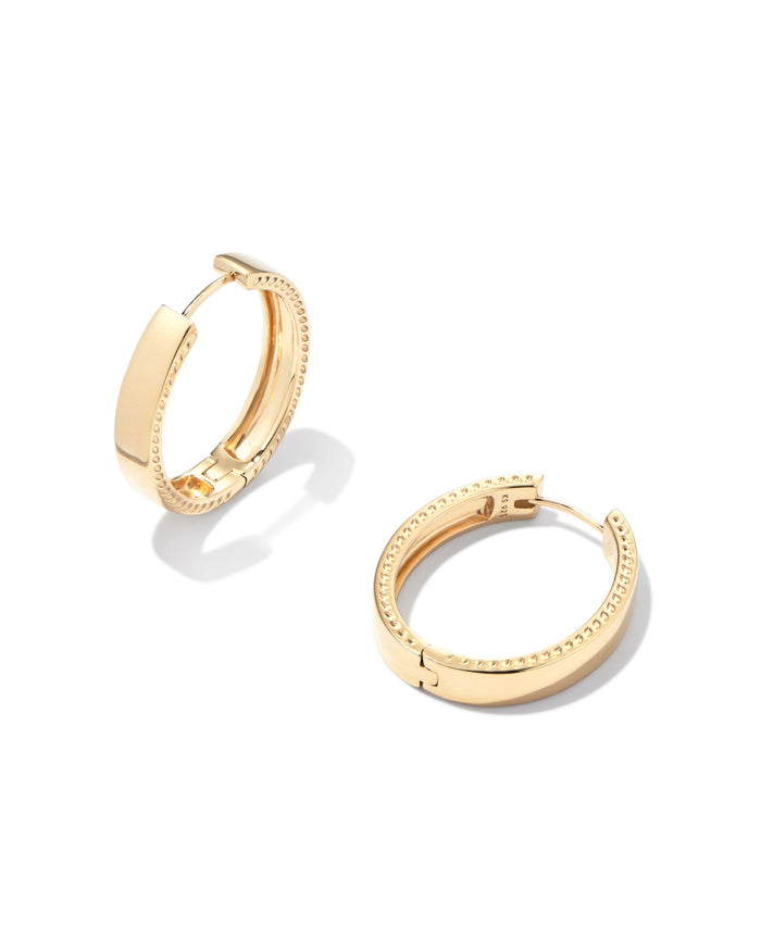 FLAT MEDIUM HOOP EARRINGS 18K GOLD VERMEIL