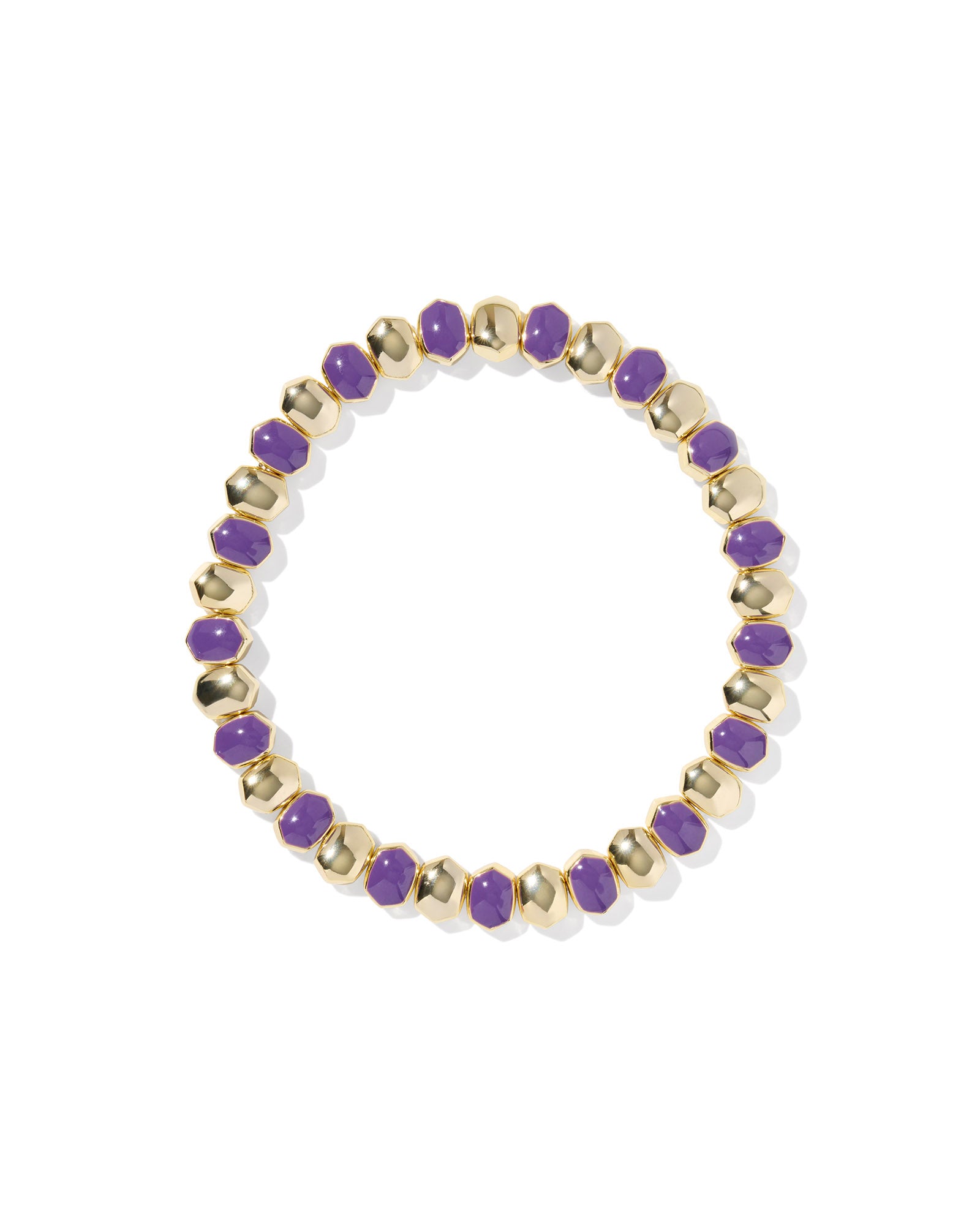 DAPHNE ENAMEL STRETCH BRACELET GOLD PURPLE ENAMEL