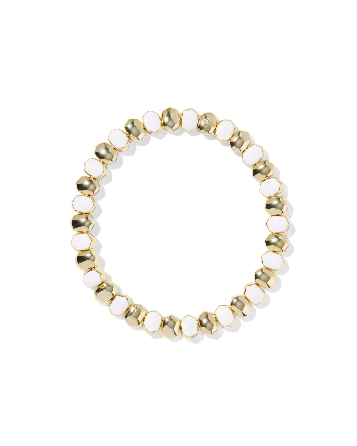 DAPHNE ENAMEL STRETCH BRACELET GOLD WHITE ENAMEL